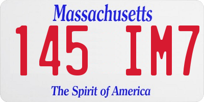 MA license plate 145IM7
