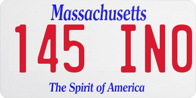 MA license plate 145IN0