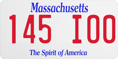 MA license plate 145IO0