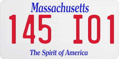 MA license plate 145IO1