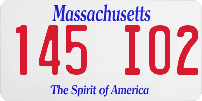 MA license plate 145IO2