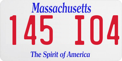 MA license plate 145IO4