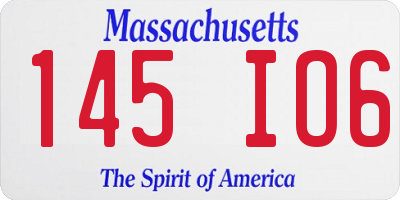MA license plate 145IO6