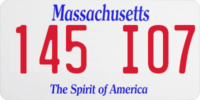 MA license plate 145IO7