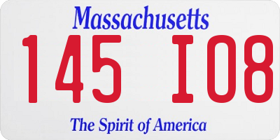 MA license plate 145IO8