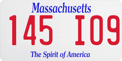 MA license plate 145IO9