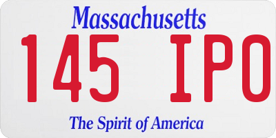 MA license plate 145IP0
