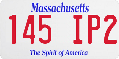 MA license plate 145IP2