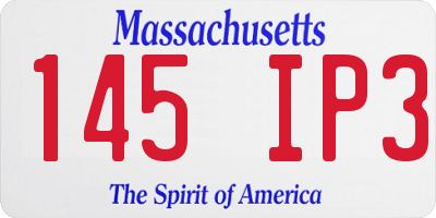 MA license plate 145IP3