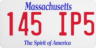 MA license plate 145IP5