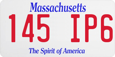 MA license plate 145IP6