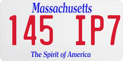 MA license plate 145IP7