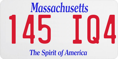 MA license plate 145IQ4