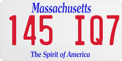 MA license plate 145IQ7