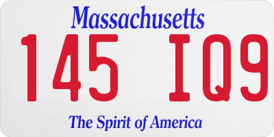 MA license plate 145IQ9
