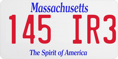 MA license plate 145IR3