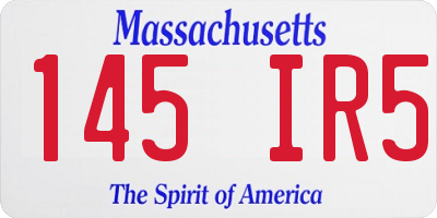 MA license plate 145IR5