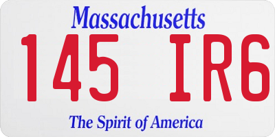 MA license plate 145IR6