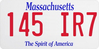 MA license plate 145IR7