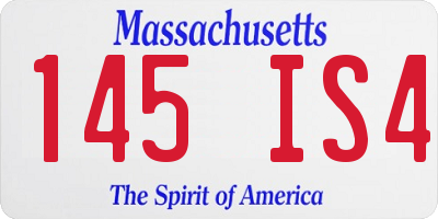 MA license plate 145IS4