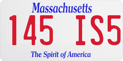 MA license plate 145IS5