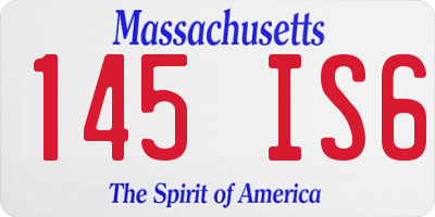 MA license plate 145IS6