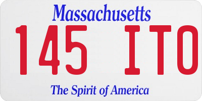 MA license plate 145IT0