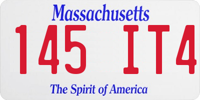 MA license plate 145IT4