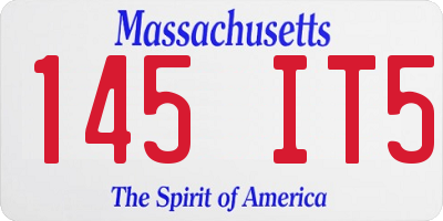 MA license plate 145IT5