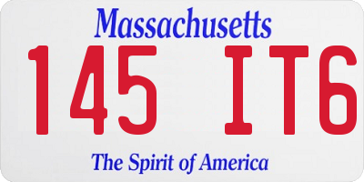 MA license plate 145IT6