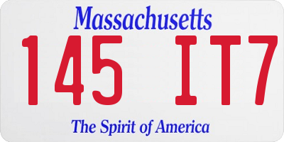 MA license plate 145IT7