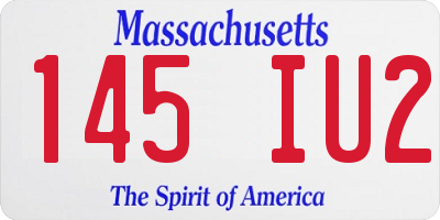 MA license plate 145IU2