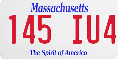 MA license plate 145IU4