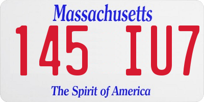 MA license plate 145IU7