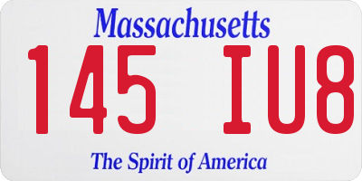 MA license plate 145IU8