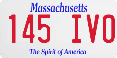 MA license plate 145IV0