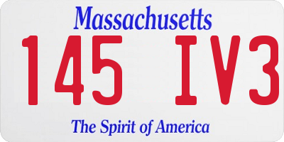 MA license plate 145IV3