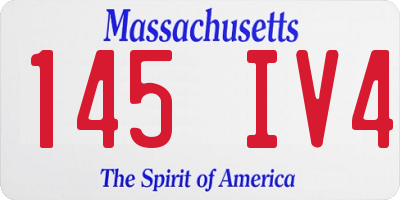 MA license plate 145IV4