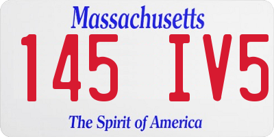 MA license plate 145IV5