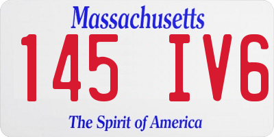 MA license plate 145IV6
