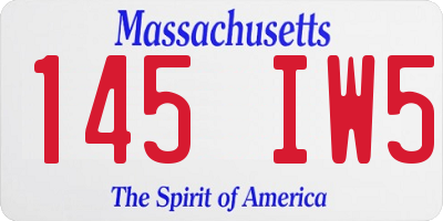 MA license plate 145IW5