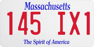 MA license plate 145IX1