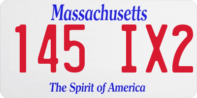 MA license plate 145IX2