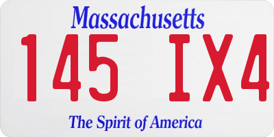 MA license plate 145IX4