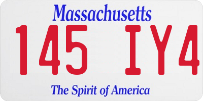 MA license plate 145IY4