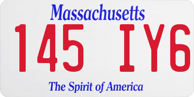 MA license plate 145IY6