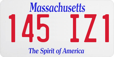 MA license plate 145IZ1