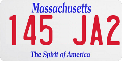 MA license plate 145JA2