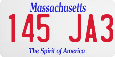 MA license plate 145JA3