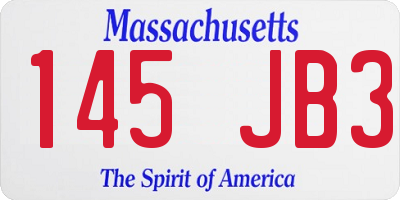 MA license plate 145JB3